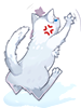 Ilustración de Costume Scratching Cat