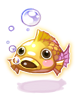 Ilustración de Gold Fish Head Hat