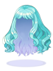 Ilustración de Costume Fluffy Semi-Long Hair(Turquoise)