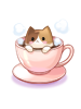 Ilustración de Costume Cat Coffee Cup