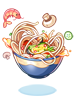 Ilustración de Costume Wavy Noodles