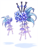 Ilustración de Costume Full Blossom Sakura Hairpin Blue