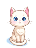 Ilustración de Costume White Cat on Shoulder
